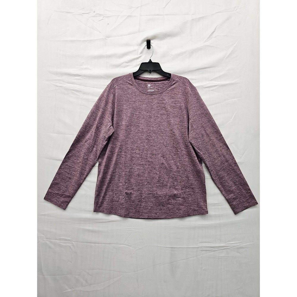 All in Motion Mens Long Sleeve T-Shirt Burgundy Poly Blend Athletic Size Large